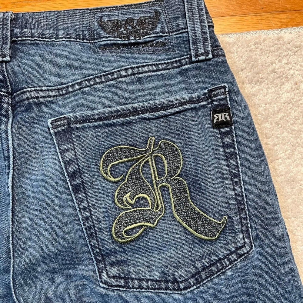 Y2K Rock Republic Bootcut Jeans Embroidered Y2K Grunge Flare Wings Size 32x31
